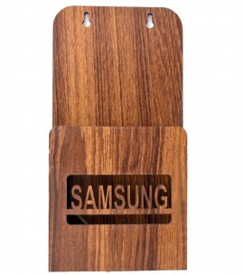 Buy Wooden Wall Mount Mobile Stand Charging Phone Hanger and get