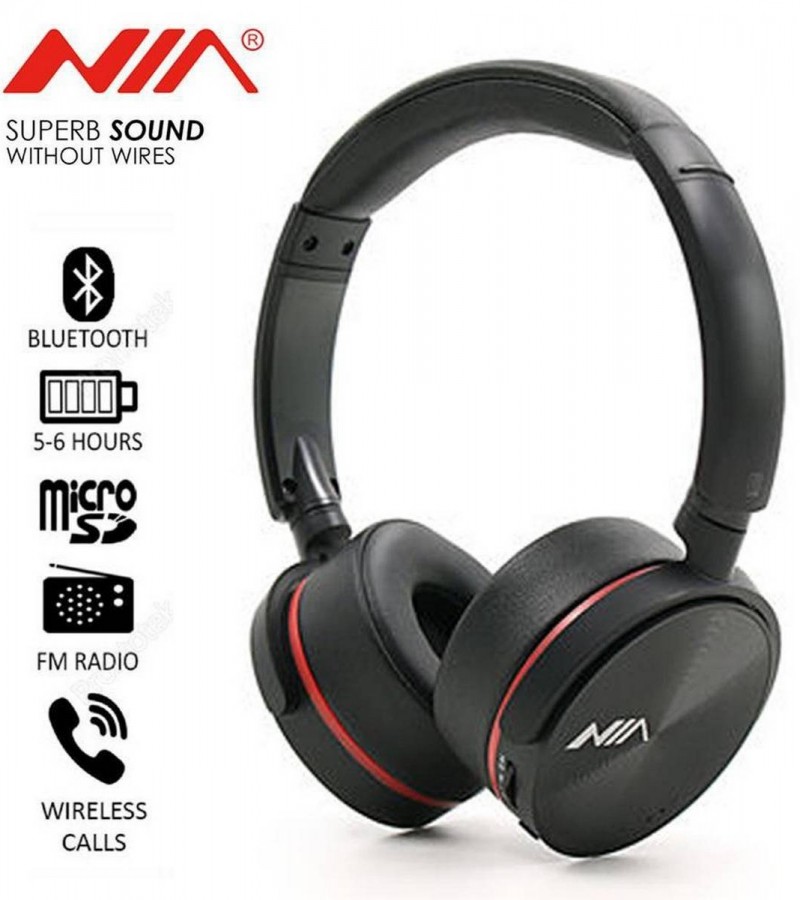 NIA Q6 On-Ear Wireless Bluetooth Headphones with MIC and Superior Bass for TV, Gaming and Cellphone