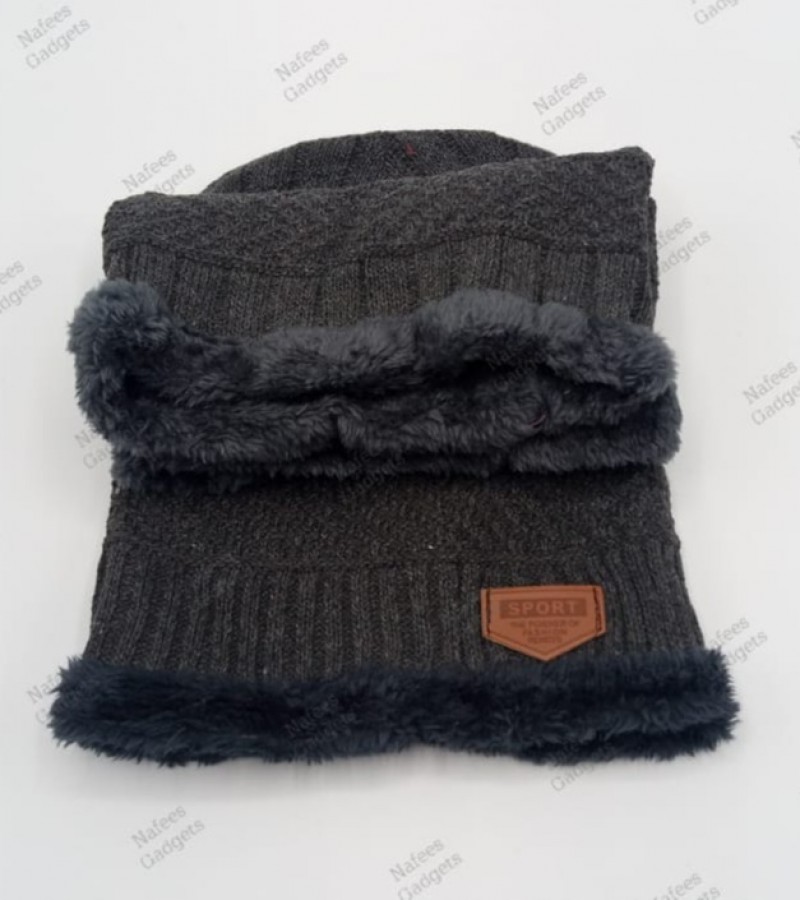 Beanies Cap and Scarf Knit Hat Winter Cap Thicken Hedging Cap Warm For Men and Women