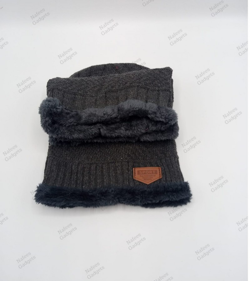 Beanies Cap and Scarf Knit Hat Winter Cap Thicken Hedging Cap Warm For Men and Women