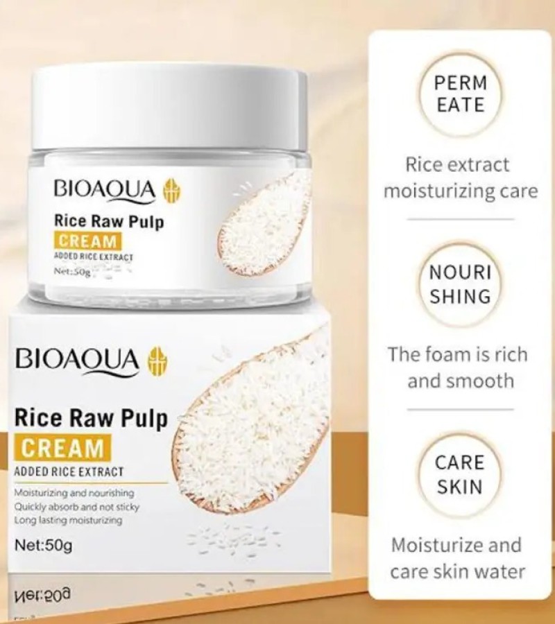 BIOAQUA Rice Raw Pulp Facial Cream - Moisturizing Face Cream 50g