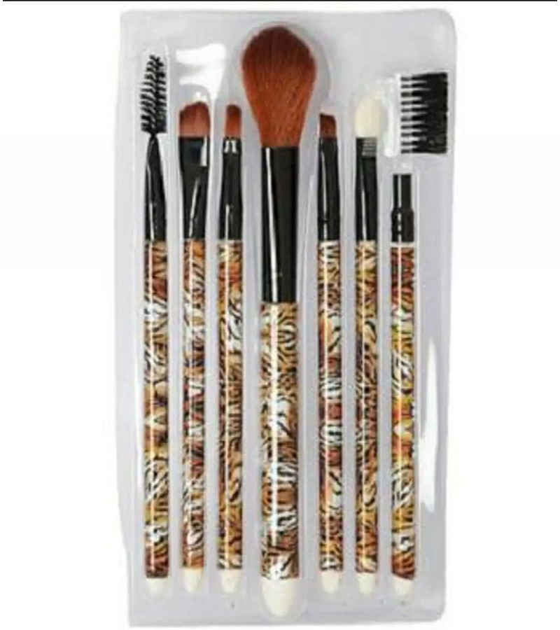 Chromatic Beauty: 7-Piece Random Design Multi-Color Makeup Brush Set for Flawless Application