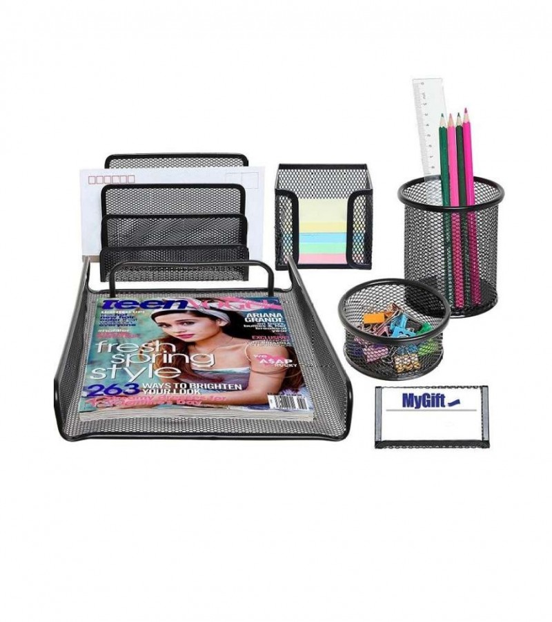 6 in 1 Desk Organizer Table Set Pen Stationery Holder Stand