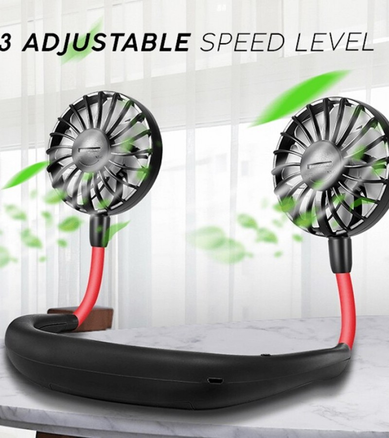 7 Blade Neck band Portable Wearable Mini Sport Fan USB Rechargeable