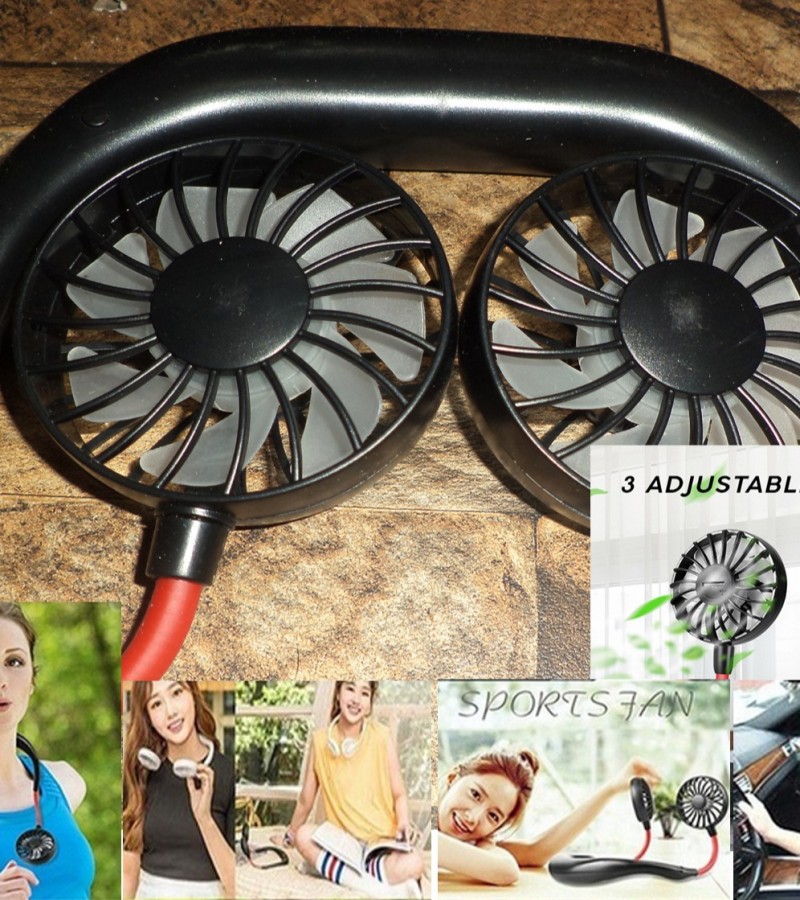 7 Blade Neck band Portable Wearable Mini Sport Fan USB Rechargeable