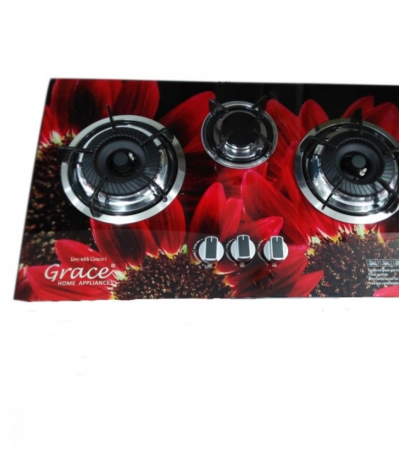 Grace Three Burner Stainless Steel Gas Stove - Xtreme Kitchen Appliances