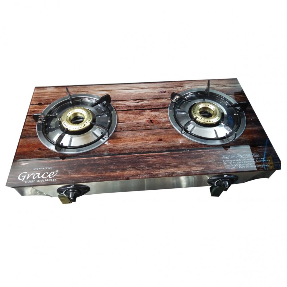 Grace Two Burner Stainless Steel Gas Stove - Grace Kitchen Appliances
