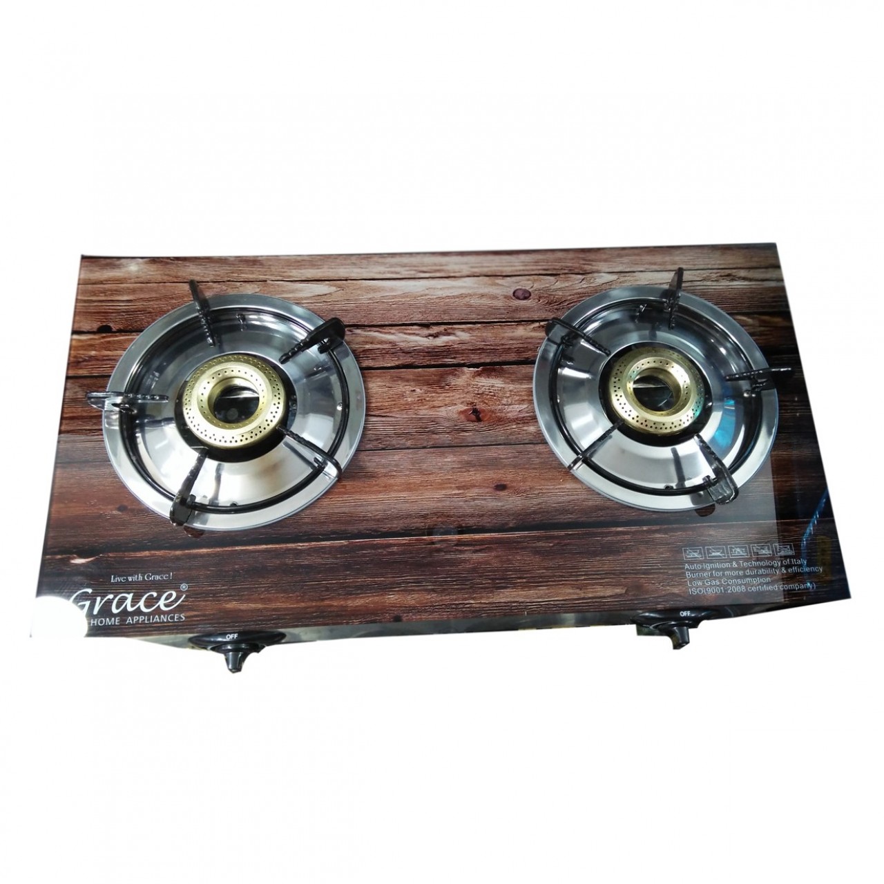 Grace Two Burner Stainless Steel Gas Stove - Grace Kitchen Appliances