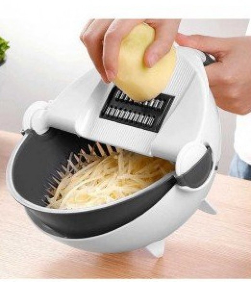 Magic Vegetable Cutter With Drain Basket 9 in 1 Multi-functional