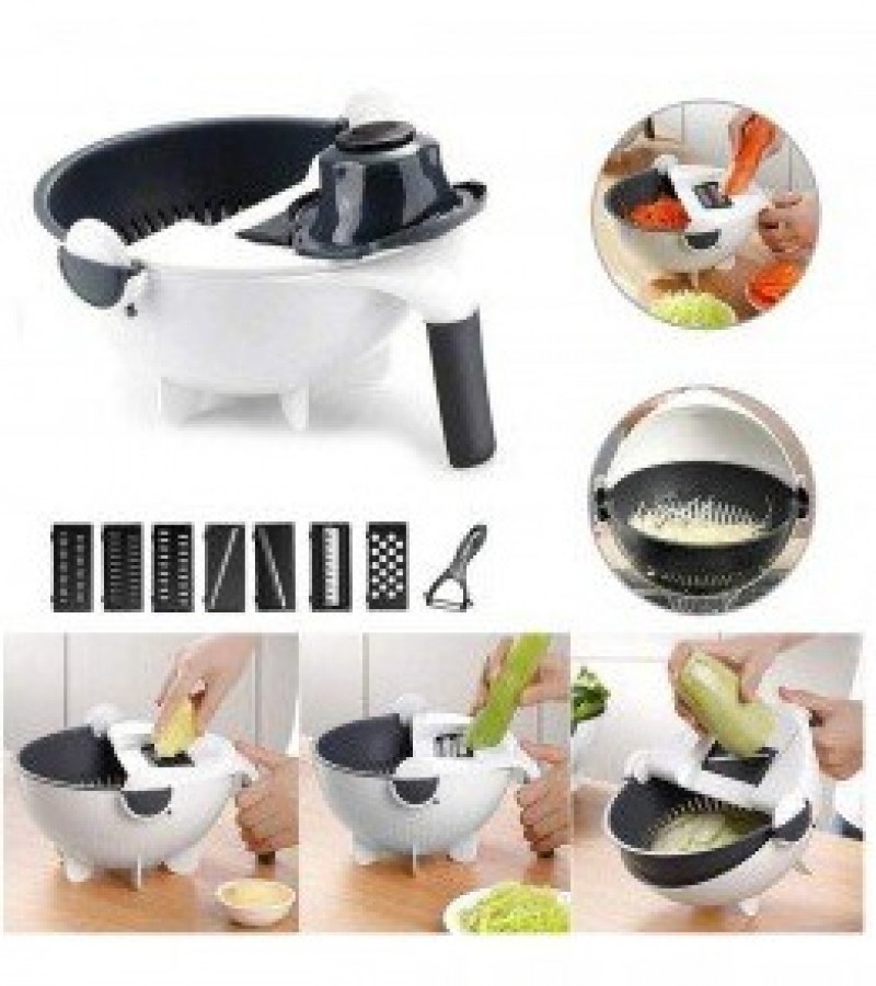 Magic Vegetable Cutter With Drain Basket 9 in 1 Multi-functional