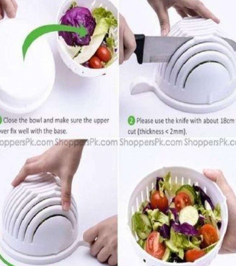 Salad Cutter Bowl - White