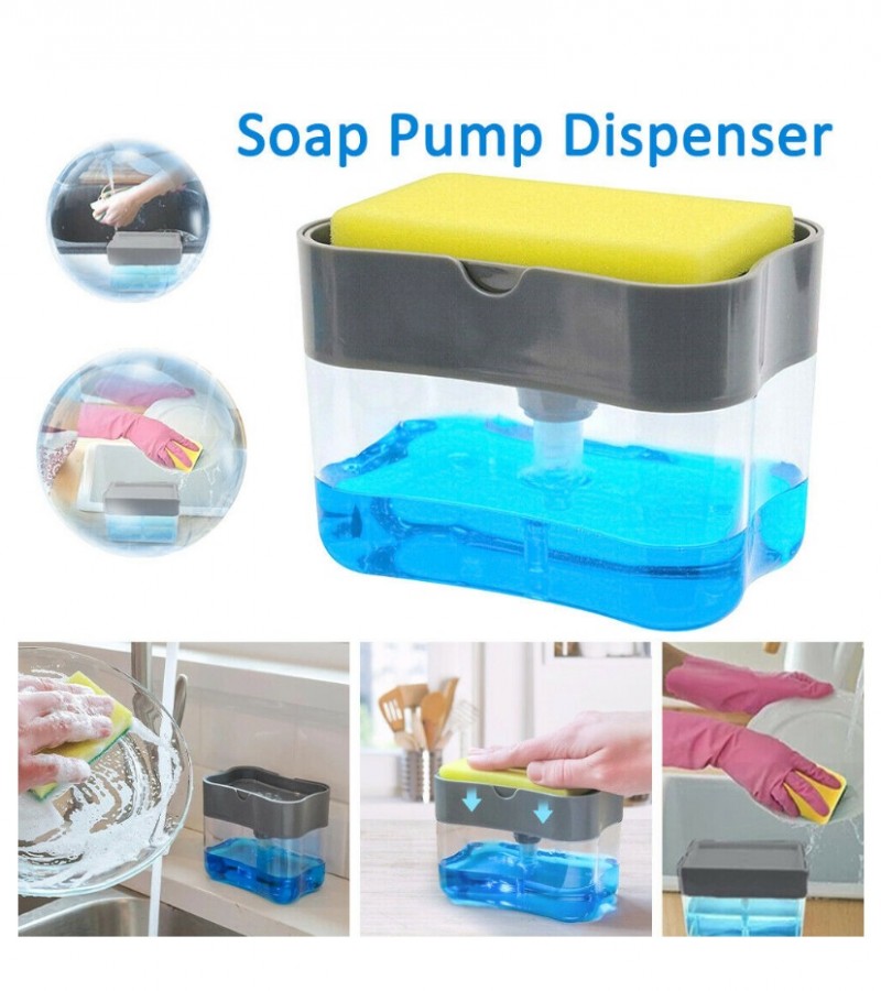 Soap Dispenser 2 in 1 Soap Dispenser Double Layer Plastic Sponge Holder