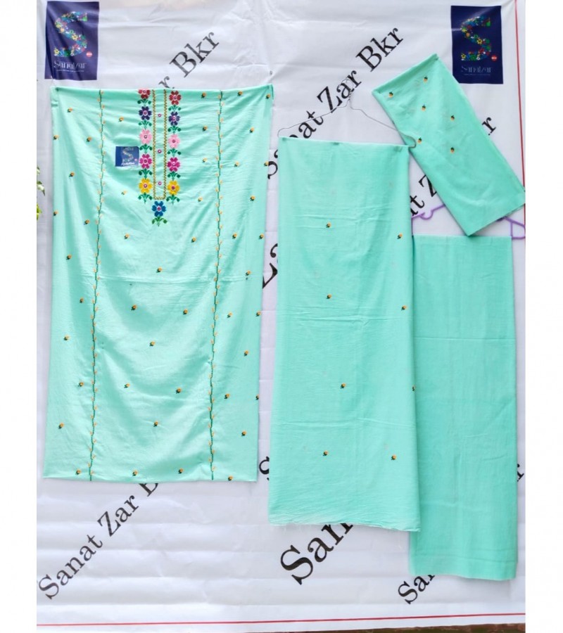 Women Embroidery 3 Piece Suit Cross Stich