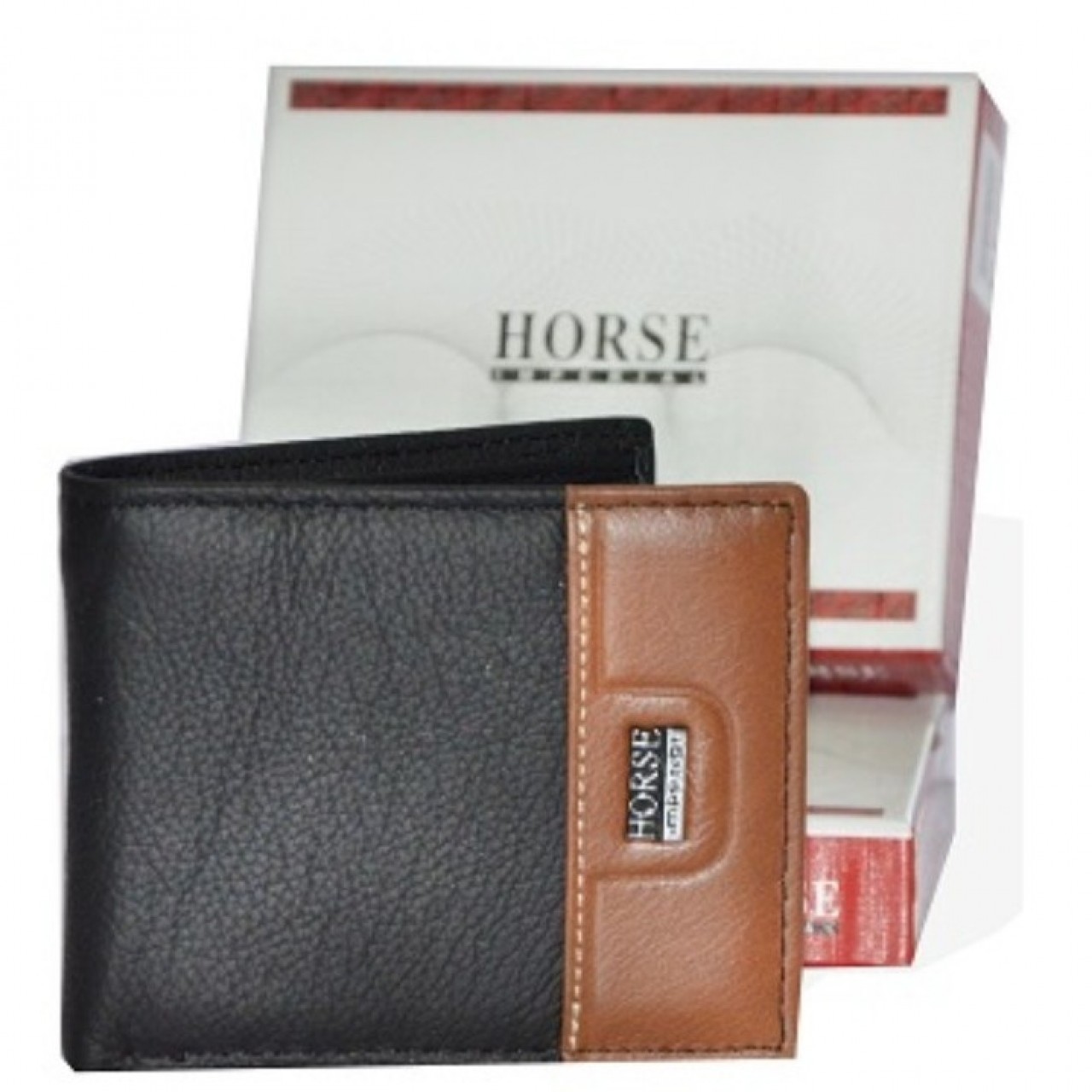 Black & Brown Leather Wallet for Men