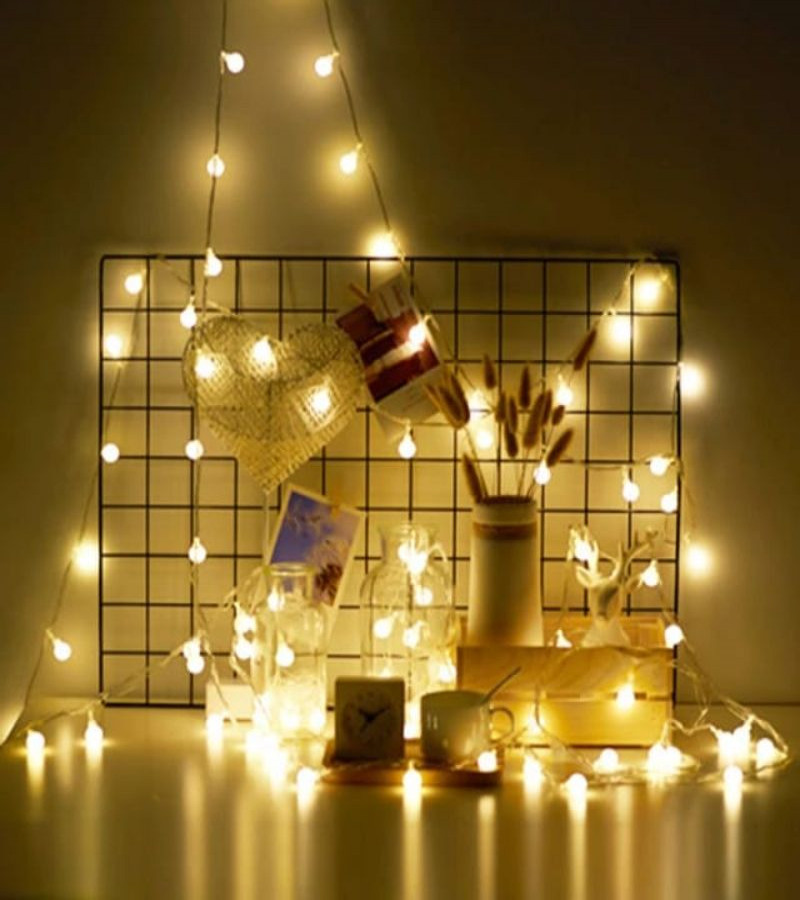 5M LED String Fairy Lights With 50 Ball Shaped Bulbs For Home And Outdoor Decoration