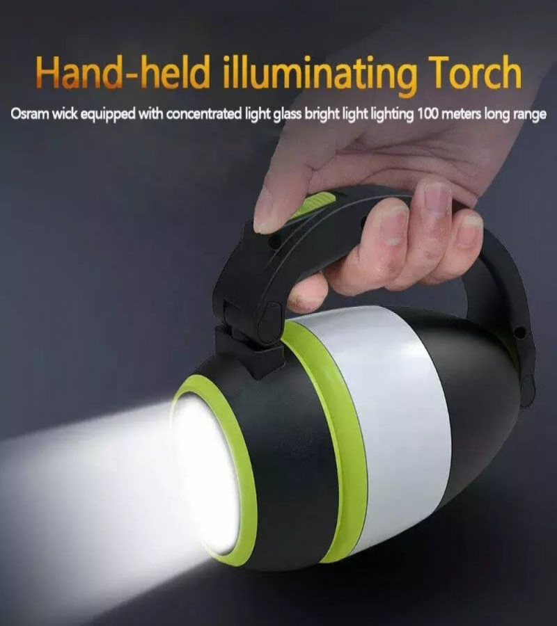 Multi-Functional Portable Rechargeable Camping Lantern With Flashlight And Power Bank