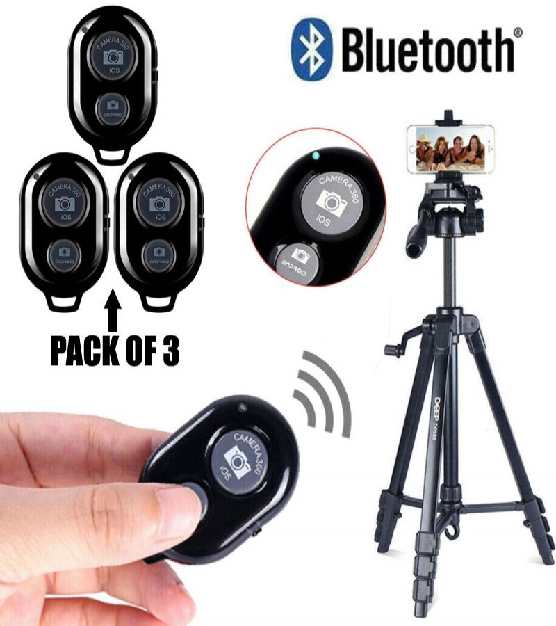 Pack Of 3 Easy Pair Mini Selfie Bluetooth Remote Shutter For All Smart Phones