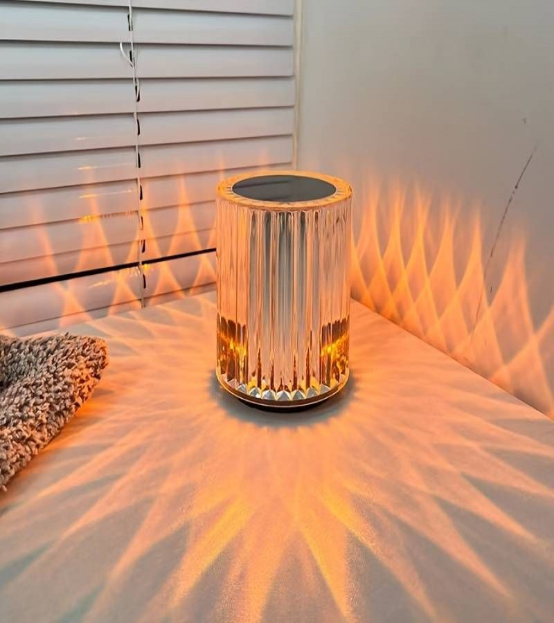 Portable USB Rechargeable RGB Lighting Crystal Touch Control Table Lamp