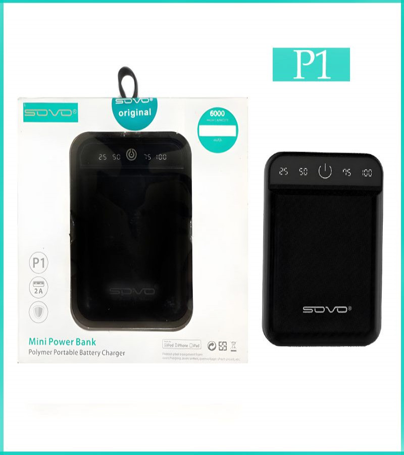 SOVO P1 6000mAh High-Capacity Mini Portable Power Bank