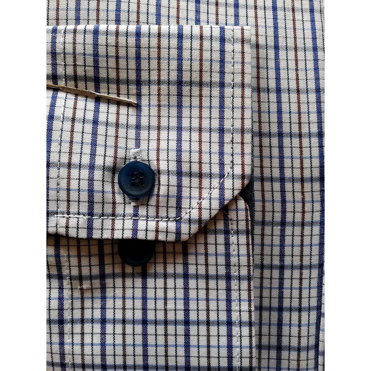 Small Multi-Check Formal Shirt For Men - Blue Grey & Brown