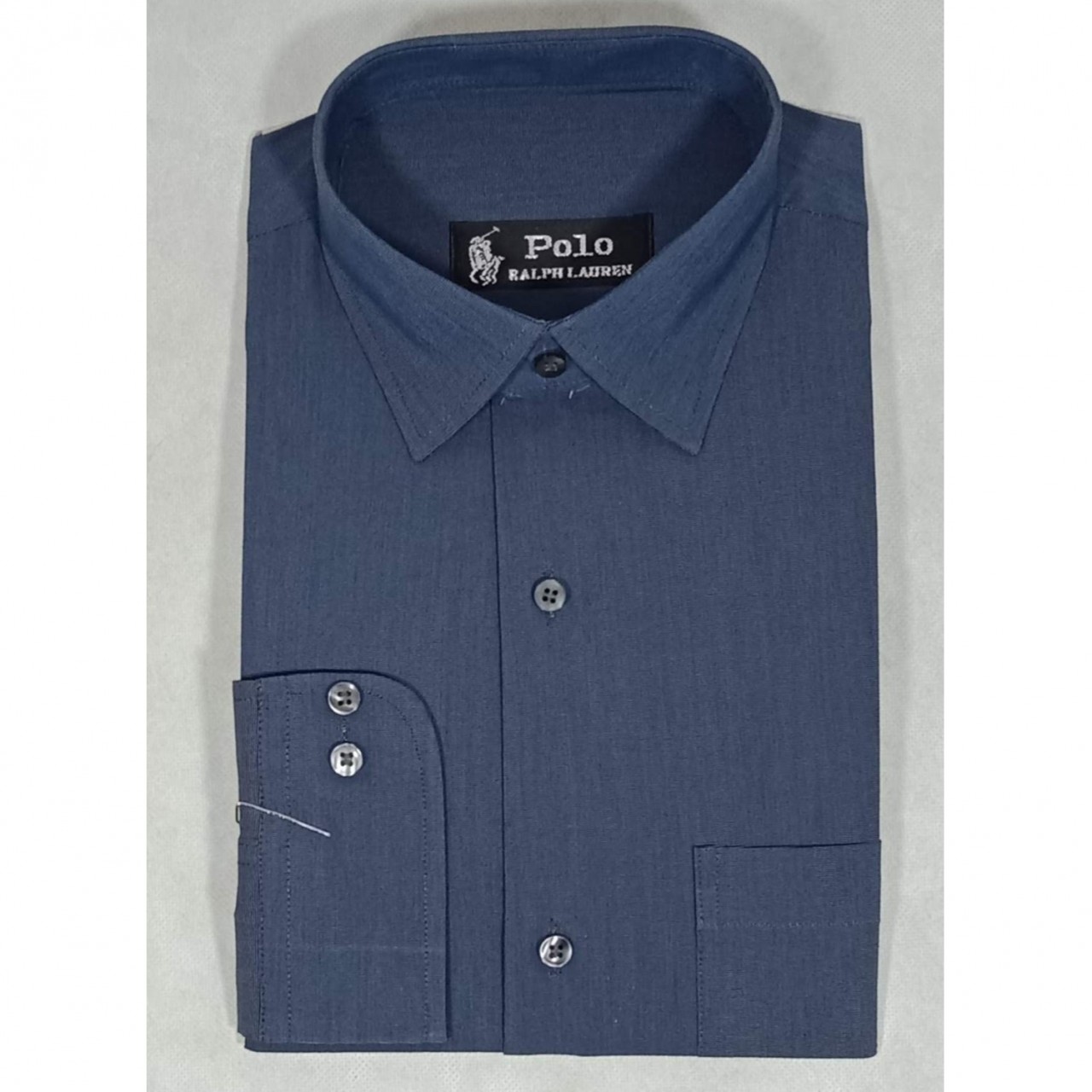 Self Design Formal Shirt For Men - Double Needle Stitching - Blue
