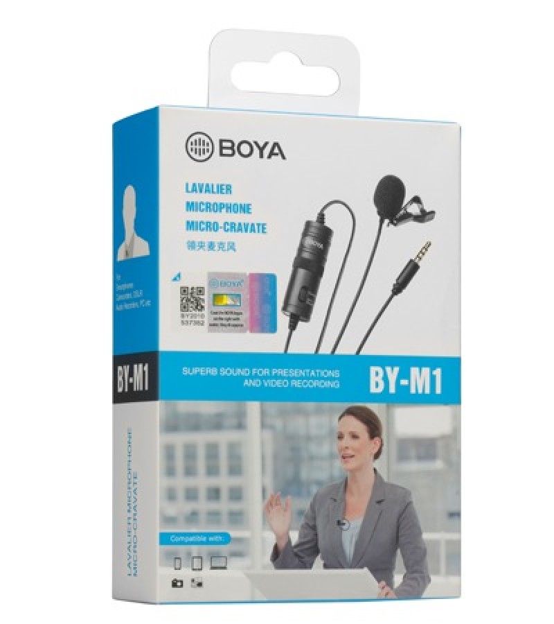 BOYA BY-M1 lapel lavalier Collar Microphone for Android-SmartPhones-Computer-PC-Laptop-DSLR-Camera