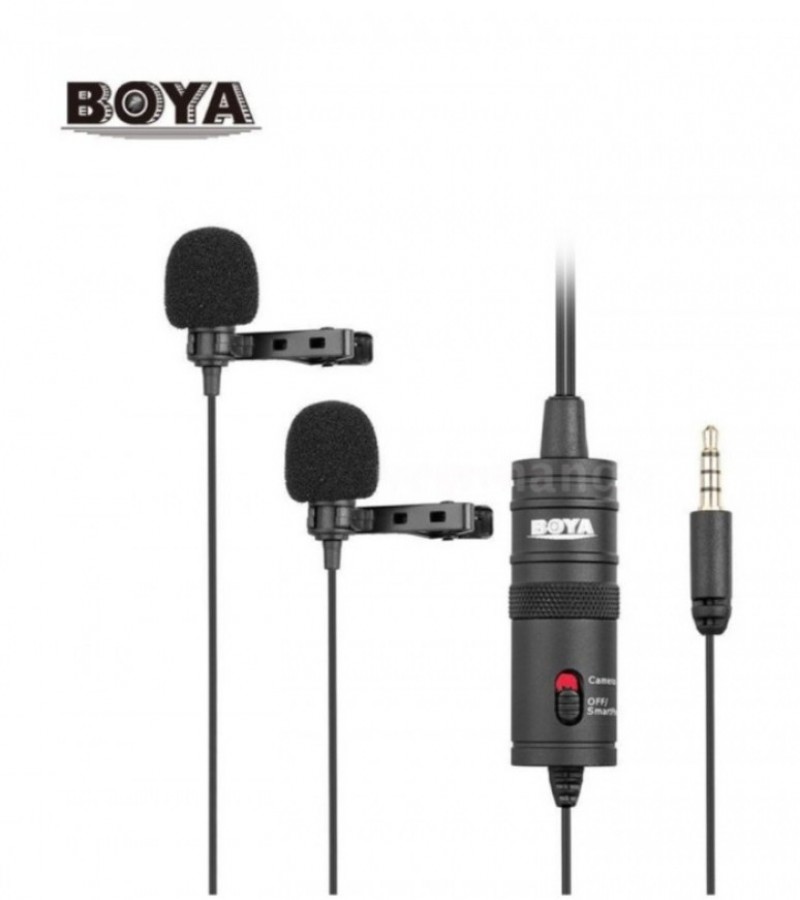 BOYA-BY-M1DM-Dual-Head-Lavalier-Revers-Clip