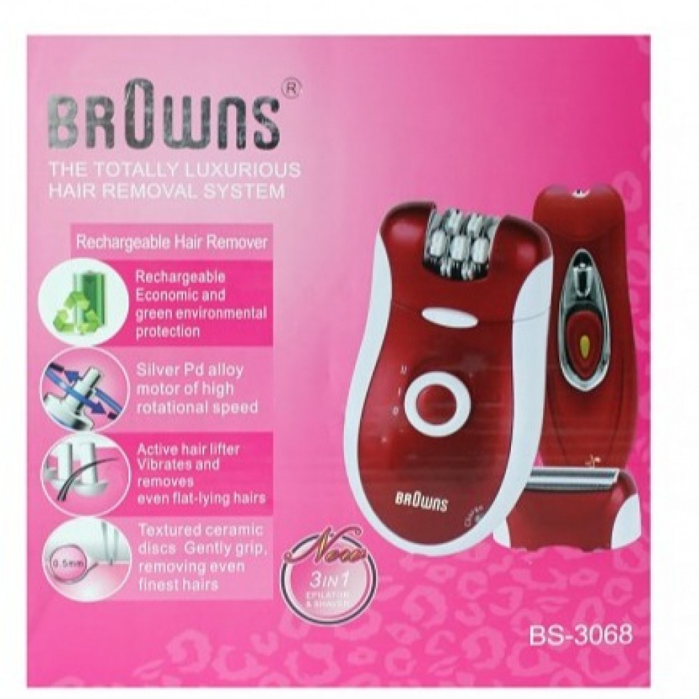 Browns BS-3068 3 In 1 Luxurious Rechargeable Hair Removal System