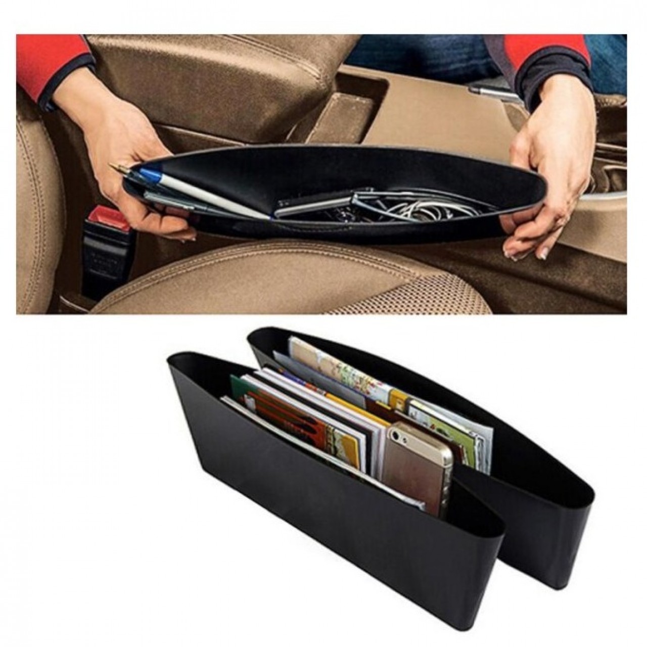 Car Seat Pockets Storage Organizer Box Pair