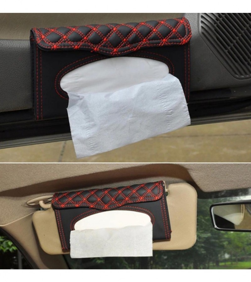 Car Sun Visor Tissue Box PU Leather