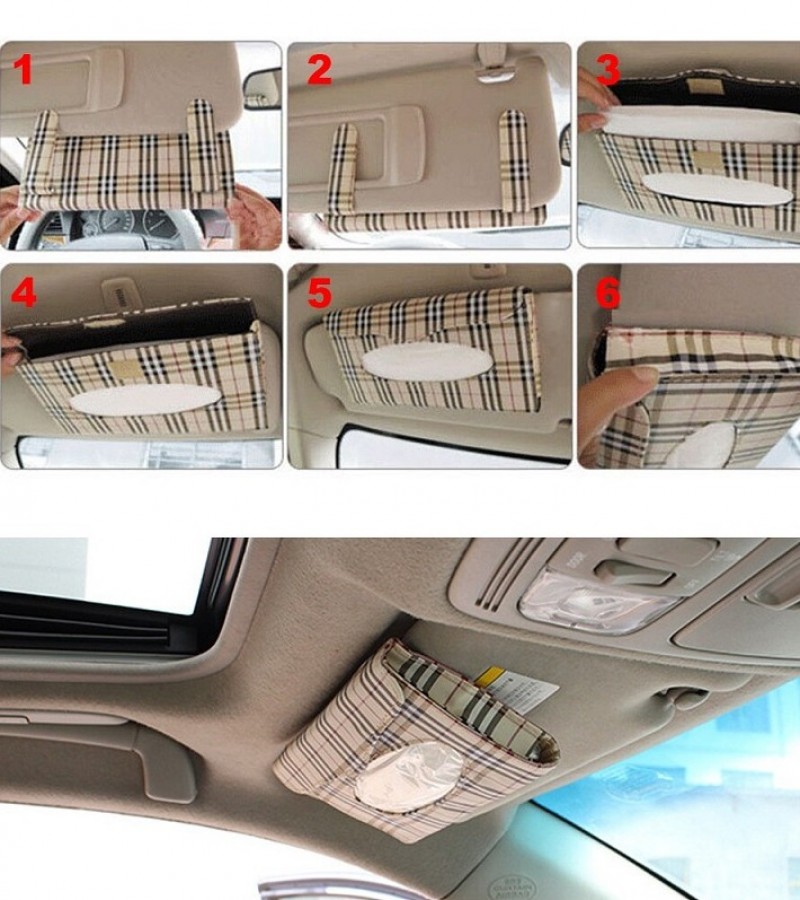 Car Sun Visor Tissue Box With Clip