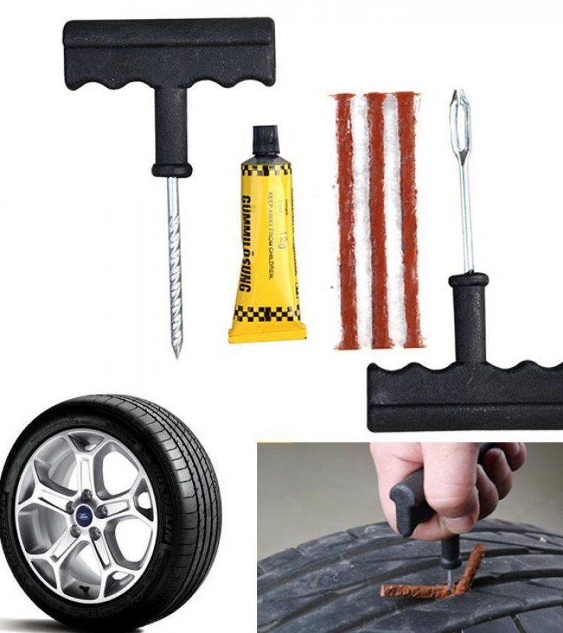 Car Tire Repair Kit Bike Tubeless Tire Tyre Puncture Plug Repair Tools ...