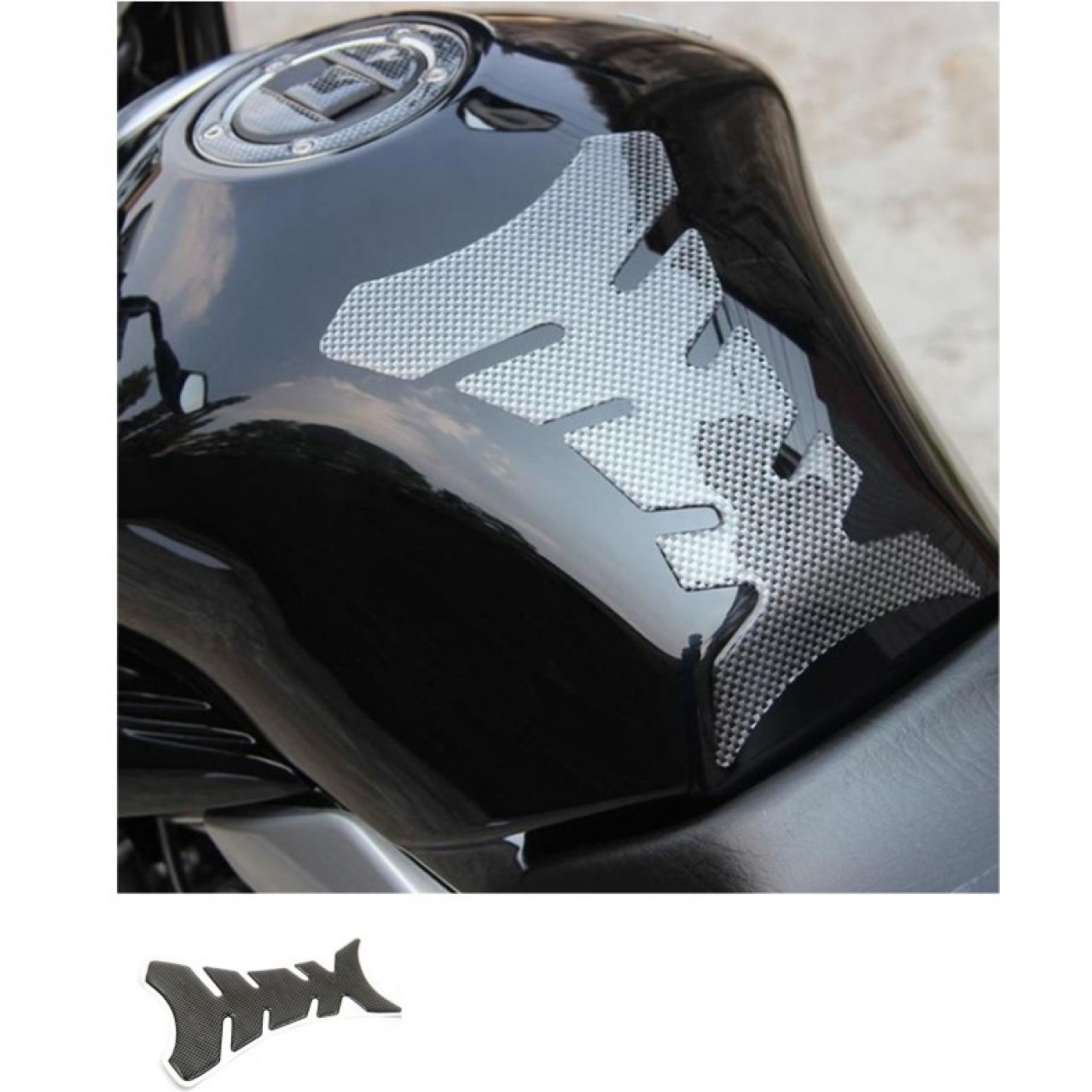 Carbon Fiber Tank Pad Tank Protector For Motorcycle Universal Fish Bone