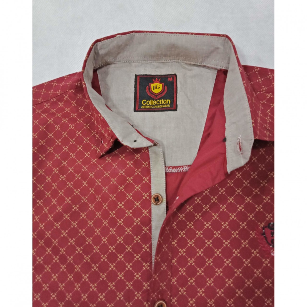 Casual Printed Shirt For Men - Top Class Stitching - Maroon