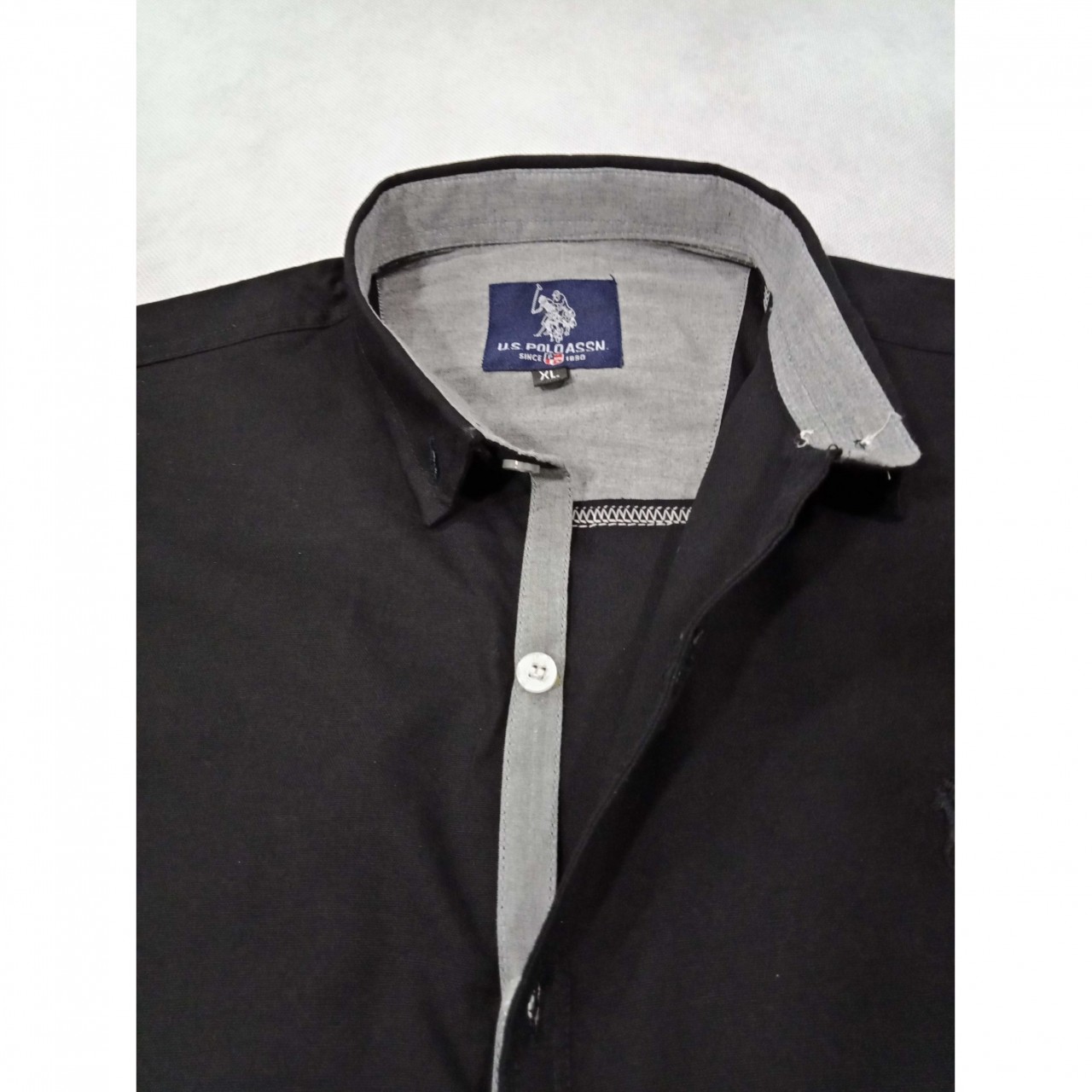 Casual Plain Black Shirt Top Class Fabric