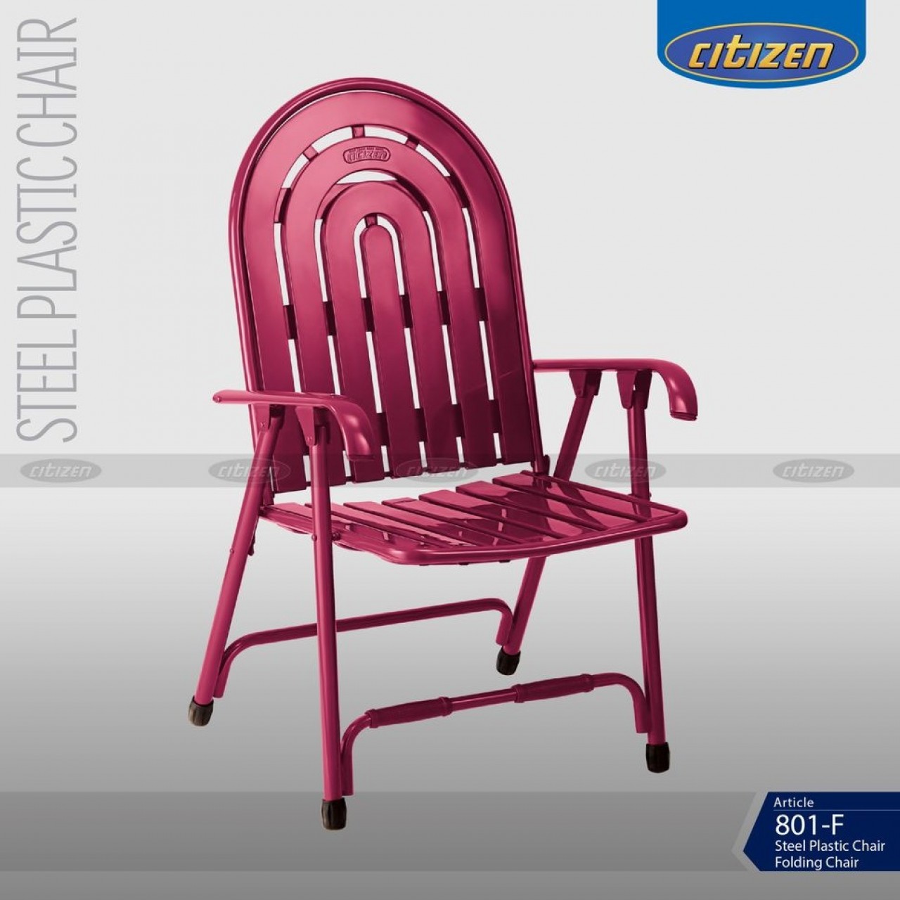 citizen 801f steel  plastic folding chair with arms