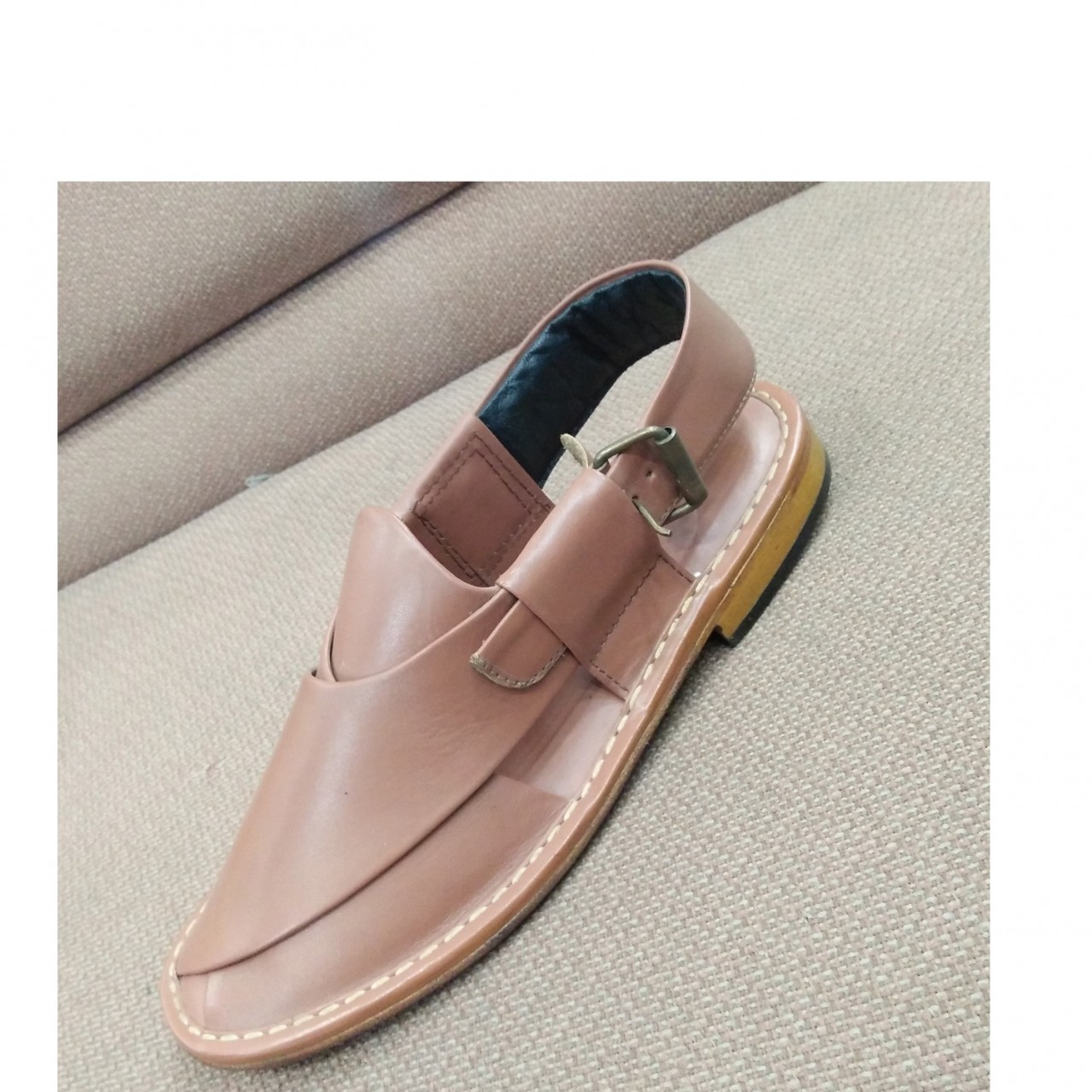 Milli Shoes All Leather Peshawari Chappal For Men -Brown -6 to 11