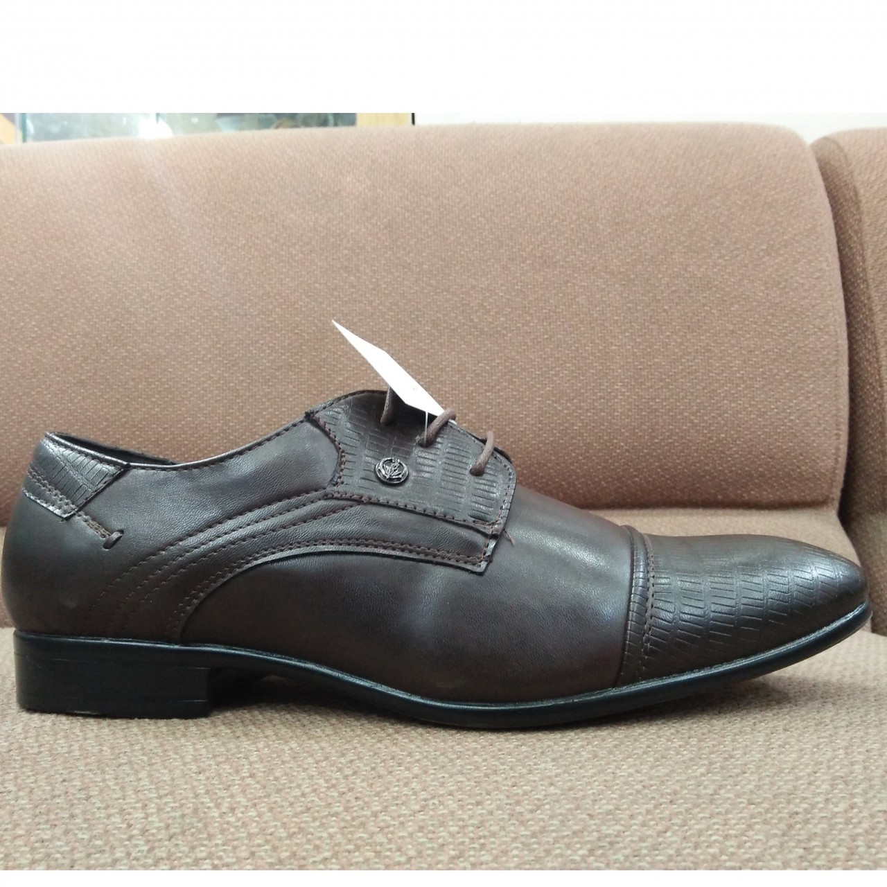 Imported Quality AllLeather FashionableShoesWith Laces For Men -Brown -6 to 11