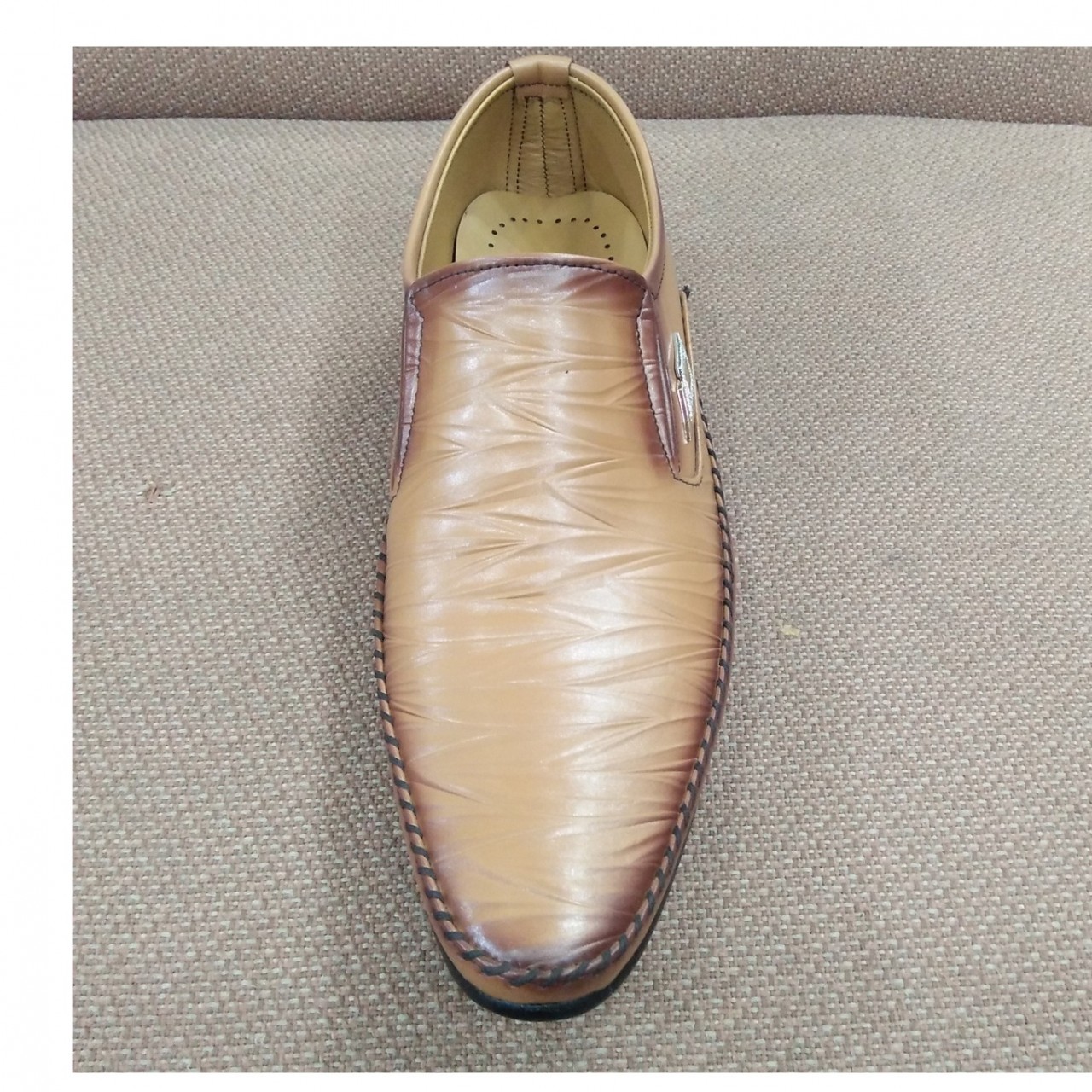 Milli Fashionable All Leather Shoes For Men -Beige -6 to 11