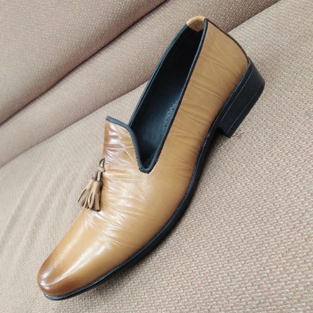 Milli Elegant & Traditional All Leather Shoes For Men -Beige -6 to 11