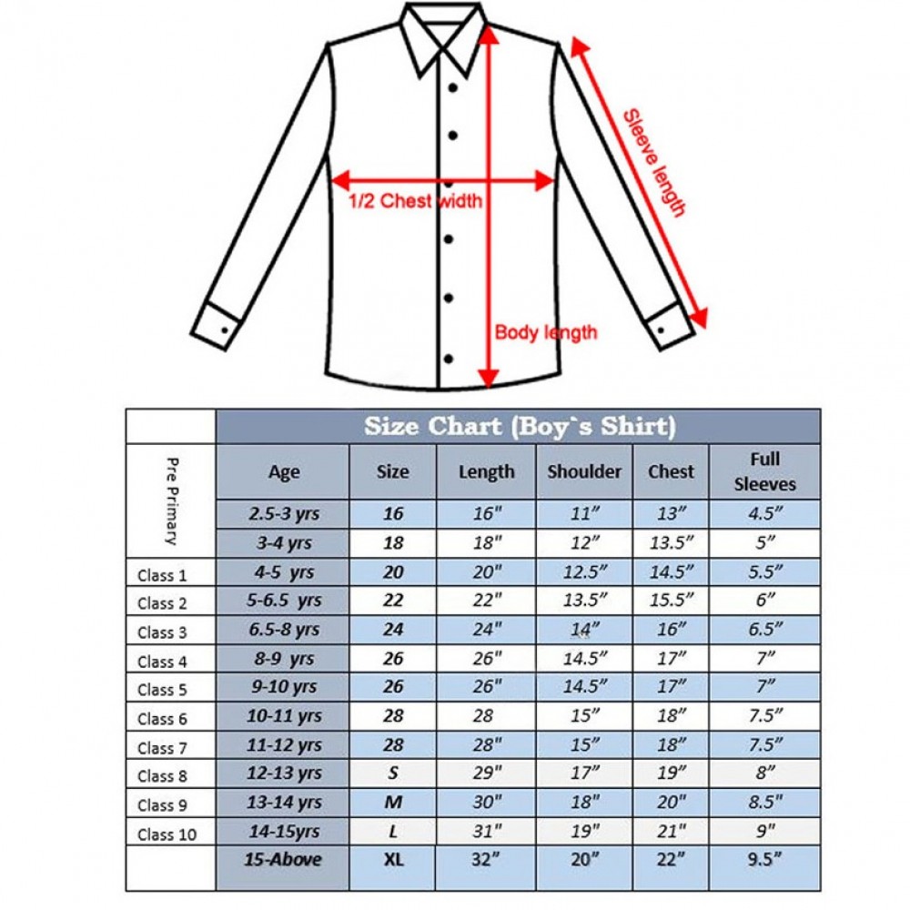 Allied School Uniform Check Shirt For Boys - Blue