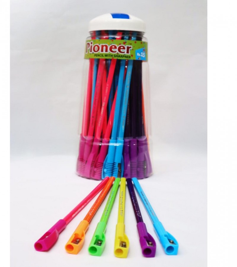 Angel Pioneer Pencil With Sharperner Tail - Jar of 60 Pencils