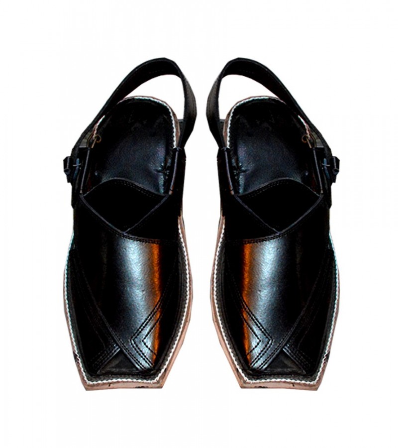 Black Stylish Peshawari Chappal