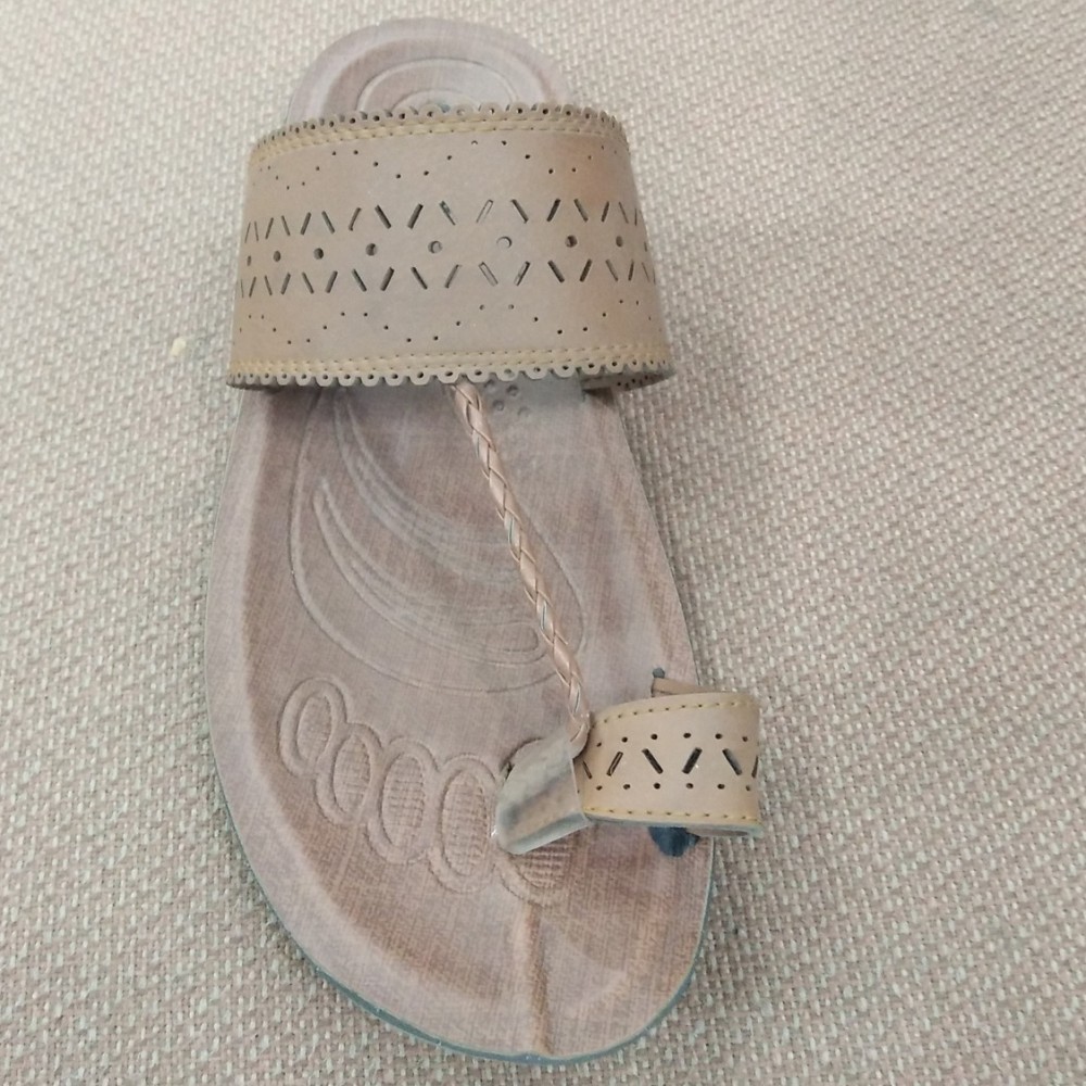 Camray Kola Puri Style Chappal For Men - Beige -6 to 11