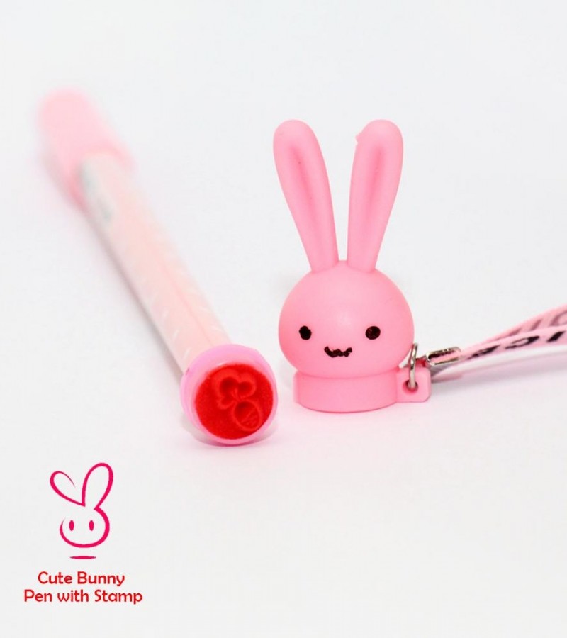 Cute Rabbit Bunny Gel Pen with Stamp for,Students,Gifts,School,Office Stationery