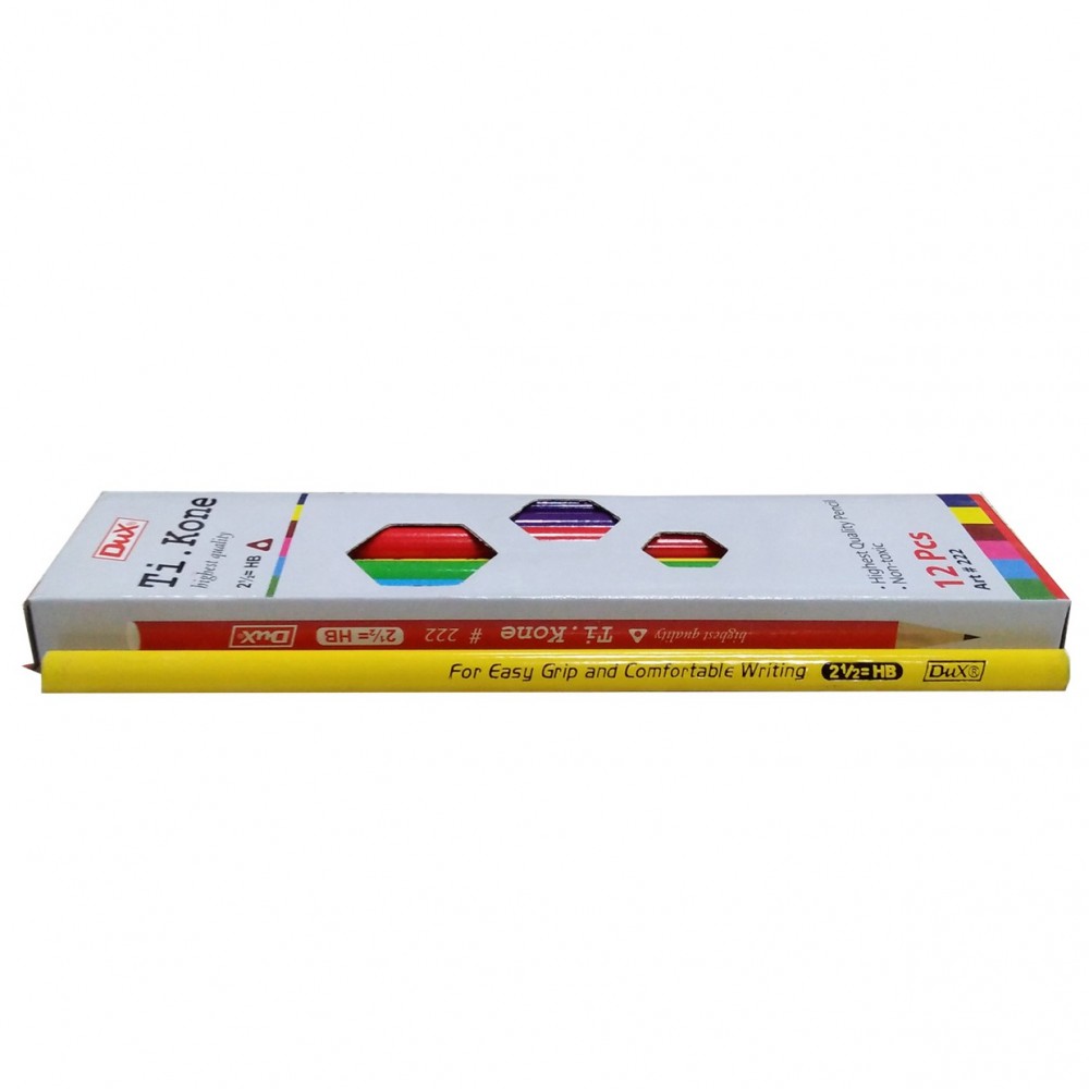 Dux Tri-Kone Hand Writing Pencil For Kids - 2.5HB Pencil - 12 Piece