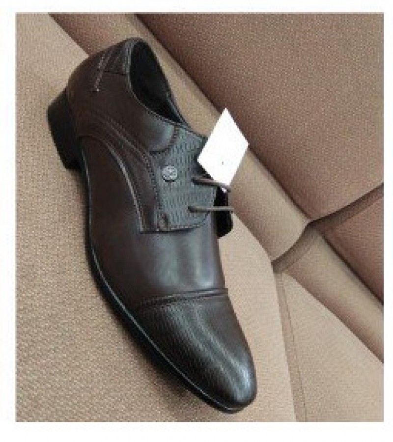 Imported Quality ClassicLeather ShoesWith Laces For Men -Black -6 to 11