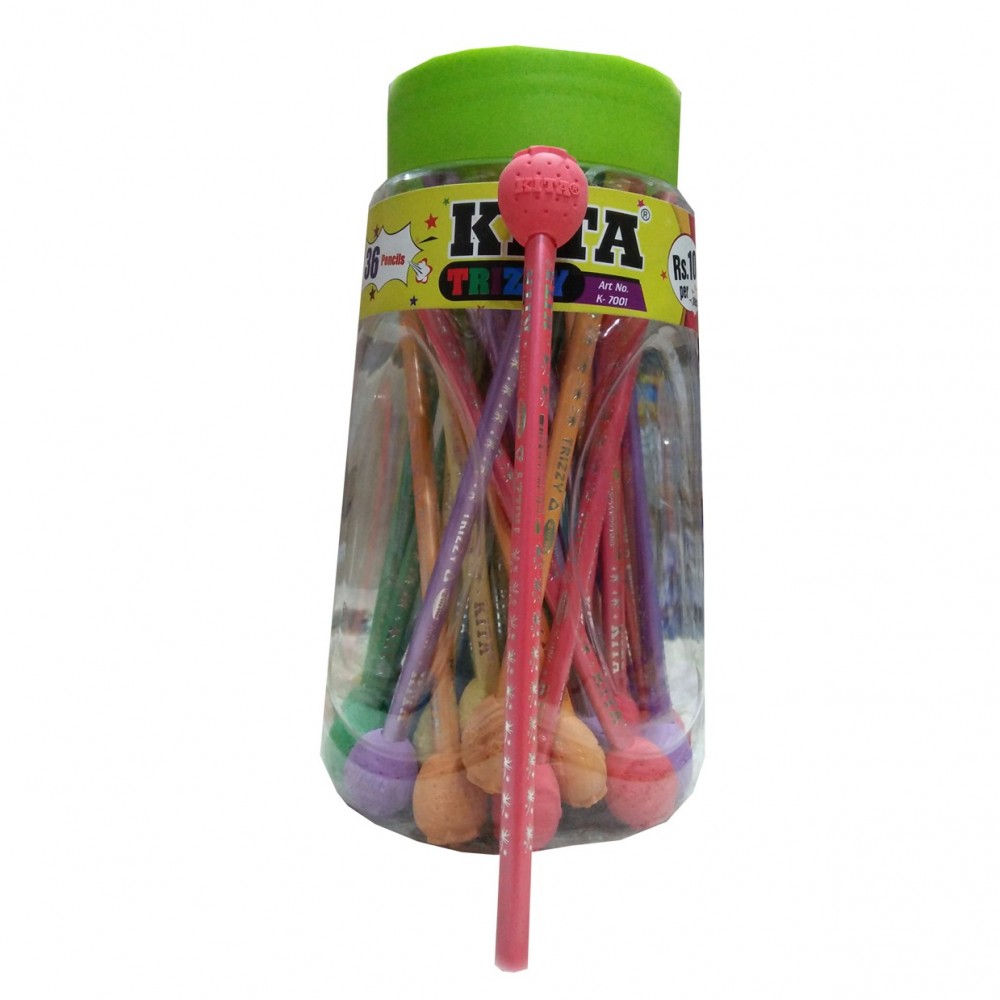 Kita Trizzy Lead Pencil With Rubber - 36 pieces