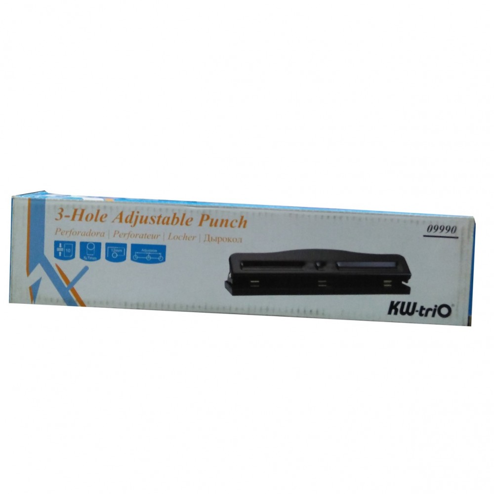 KW-Trio 3-Hole Adjustable Punch For Office Use - 7mm Holes