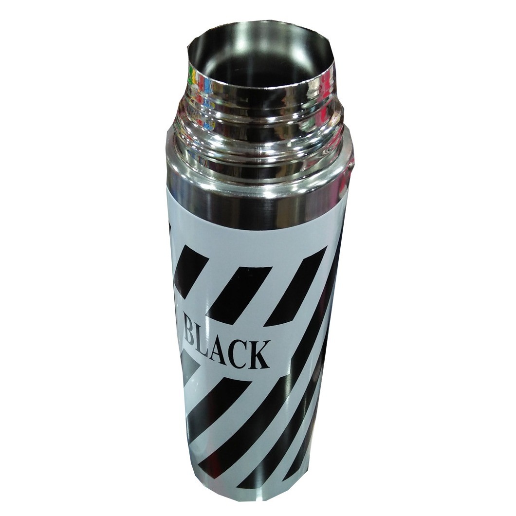 Metal Water bottle for Kids - White & Black